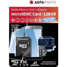 Minnekort & minnepenner AGFAPHOTO High Speed ​​Professional microSDXC Class 10 UHS-I U3 128GB