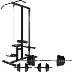 vidaXL Strength Tower With Barbell And Dumbbell Set 60.5 kg