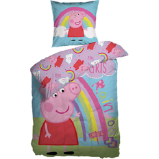 Greta Gris Bäddset Barnrum BrandMac Peppa Pig Rainbow Bed Set 140x200cm