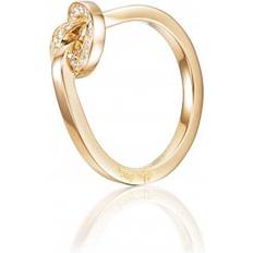 17,25 - Guld Ringe Efva Attling Love Knot & Stars Ring - Gold/Diamonds