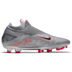 Nike Slip-On Soccer Shoes Nike Phantom Vision 2 Pro Dynamic Fit FG M - Metallic Bomber Grey/Particle Grey/Laser Crimson/Black