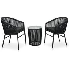 Black Bistro Sets vidaXL 48138 Bistro Set, Table incl. 2 Chairs