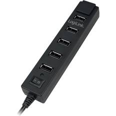 0 pcs Concentradores USB LogiLink Usb 2.0 7-port Hub With On/Off Switch