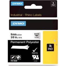 Dymo Rhino Permanent Polyester Black on Clear