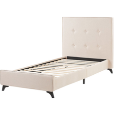 Beige Bed Frames Beliani Ambassador 90x200cm