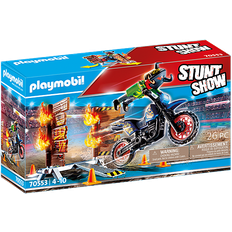 Motocross leksaker Playmobil Stunt Show Motocross with Fiery Wall 70553