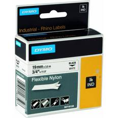 Dymo Labeling Tapes Dymo Rhino Flexible Nylon Tape Black on White 0.7"x13.1ft