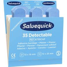 Salvequick Blue Detectable Plaster 35x6-pack Refill