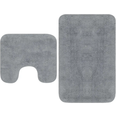 Monocromatico Tappeti da bagno vidaXL 133230 2-pack Grigio cm