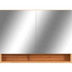 vidaXL Mueble De Baño Con Espejo LED MDF Roble 80 x 15 x 60 cm