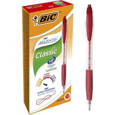 Rosso Arti e Mestieri Bic Atlantis Classic Ballpoint Pen Red 12-pack