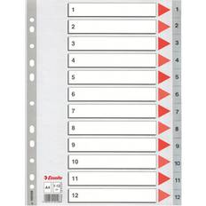 Kontorartikler Esselte Index PP A4 1-12