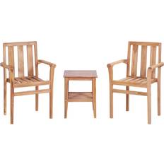 Bruna - Teak Loungeset vidaXL 44736 Loungeset, 1 Bord inkl. 2 Stolar
