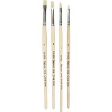 Brown Painting Accessories Creativ Company Nature Line Artist Brushes 4pcs