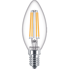 Kaars Lampen Philips Ledlamp Kaars Warm Wit E14 6,5w Transparant