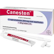 Klotrimazol Receptfria läkemedel Canesten 200mg/20g 1% 3 st Vagitor, Kräm