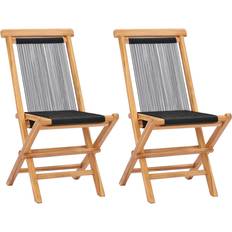 Teak Patio Chairs Garden & Outdoor Furniture vidaXL 49363 2-pack Garden Dining Chair