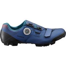 Faux Leather Cycling Shoes Shimano XC501 W - Blue