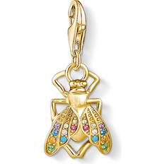 Fly Charm Pendant - Gold/Multicolour