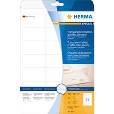 Självhäftande etiketter transparent Herma Transparent Film Labels A4