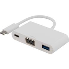 Deltaco USB C-USB C/VGA/USB A M-F 0.1m