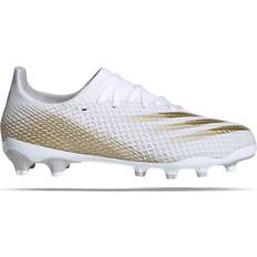 Adidas Mesh Football Shoes adidas Junior X Ghosted.3 MG - Cloud White/Met.Gold Melange/Grey Two