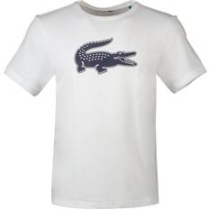 Lacoste Sport 3D Print Crocodile Breathable Jersey T-shirt - White/Navy Blue