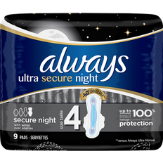 Always Med vinger Bind Always Ultra Secure Night Size 4 with Wings 9-pack