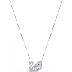 Dancing Swan Necklace - Silver/Transparent