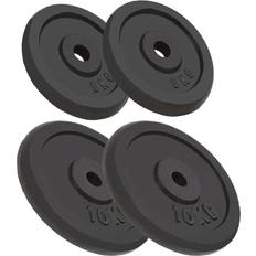 vidaXL Weight Plates 4 Pcs 2X10 Kg And 2X5 Kg Cast Iron