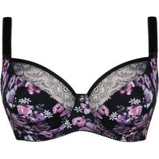 Florals - Purple Underwear Curvy Kate Moody Bloom Balcony Bra - Black Print