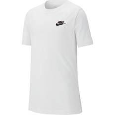 Niño Camisetas Nike Futura Primaria y Colegio T-Shirt - Blanco