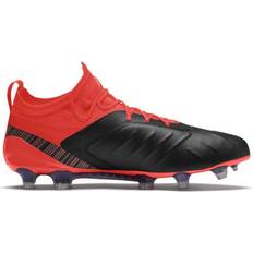 Rouge Chaussures de football Puma ONE 5.1 Evoknit FG/AG M - Black/Nrgy Red/Aged Silver