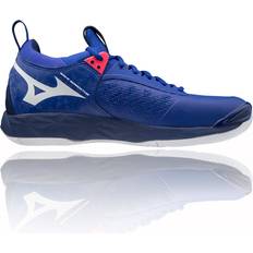 Textile Chaussures de volley-ball Mizuno Wave Momentum - Reflex Blue/White/Diva Pink