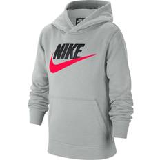 Nike club grey hoodie Nike Club Fleece Hoodie Junior - Grey/Red