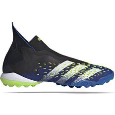 Rubber - Women Soccer Shoes adidas Predator Freak+ Laceless Turf - Core Black/Cloud White/Solar Yellow