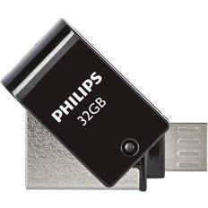 USB Micro-B Memorias USB Philips Memoria USB 2 en 1 USB 2.0 Micro USB FM32DA148B 32 GB Negro Medianoche