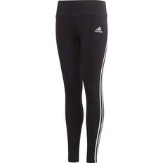 Adidas Girl's 3-Stripes Cotton Leggings - Black/White (GE0945)