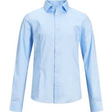 Elastane Shirts Jack & Jones Boy's Curved Hem Shirt - Blue/Cashmere Blue (12151620)