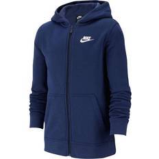 Niño Sudaderas con capucha Nike Sportswear Club Big Kids' Full-Zip Hoodie - Midnight Navy/White