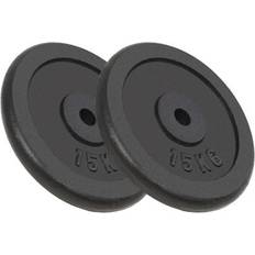 vidaXL Plaque de poids 2 pcs 2x15 kg Fonte 91396 Noir