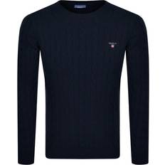 Gant cotton cable crew Gant Cotton Cable Crew Neck Jumper - Evening Blue