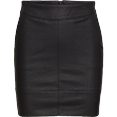 Only Leather Look Skirt - Black