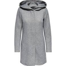 Grau Mäntel Only Classic Coat - Grey/Light Grey Melange