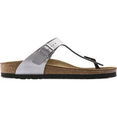 Damen - Silbrig Sandalen Birkenstock Gizeh Birko-Flor - Silver