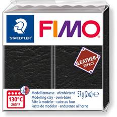 Schwarz Polymer-Ton Staedtler Fimo Leather Effect Black 57g