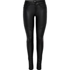 Only Royal Coated Biker Skinny Fit Pantaloni - Black