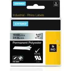 Dymo Rhino Permanent Polyester Black on Metallic