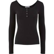 Pieces Kitte T-shirt Met Lange Mouwen - Noir