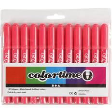 Colortime Hobbymaterial Colortime Feltpens Pink 12-pack